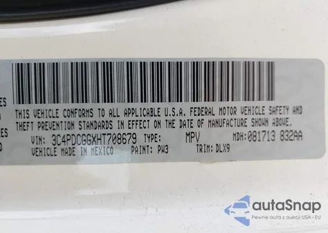 2017 Dodge Journey Crossroad Plus from USA, damaged, VIN 3C4PDCGGXHT708679